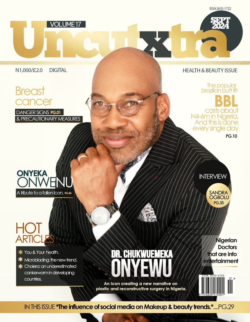 UncutXtra Magazine Volume 17 cover featuring a well-dressed man smiling for the camera under the headline ‘Health & Beauty Issue