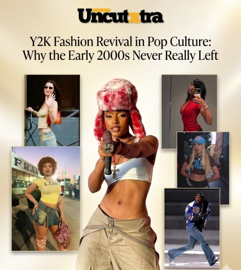 Celebrity Y2K fashion revival looks featuring low-rise jeans, metallics and early 2000s-inspired outfits