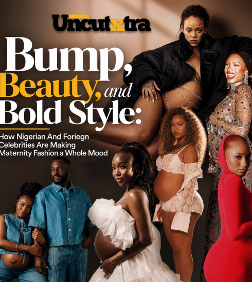 Nigerian celebrity maternity fashion collage 2026