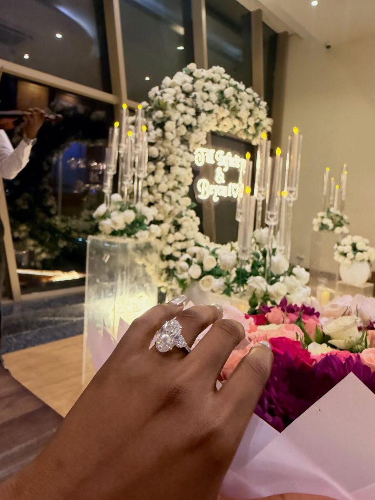 Juliet Olanipekun and her partner's engagement