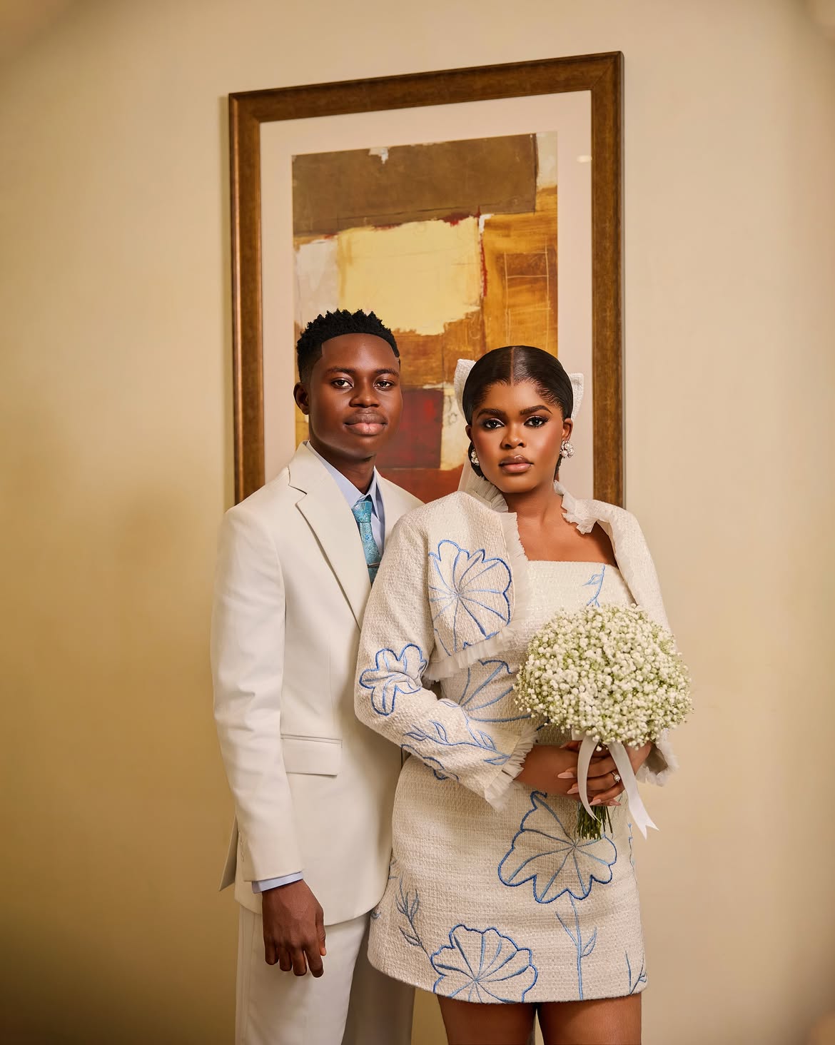 Jarvis and Peller's civil wedding outfit