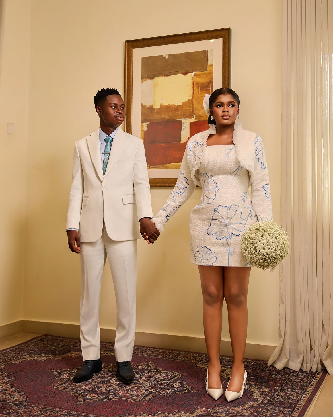 Jarvis and Peller's civil wedding outfit