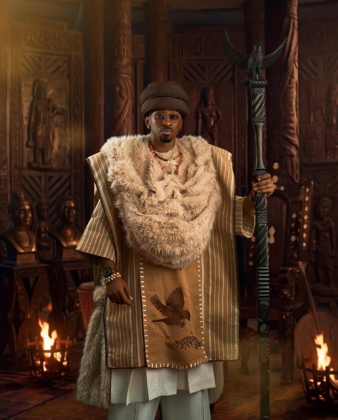 Saga Adeolu traditional agbada fashion look