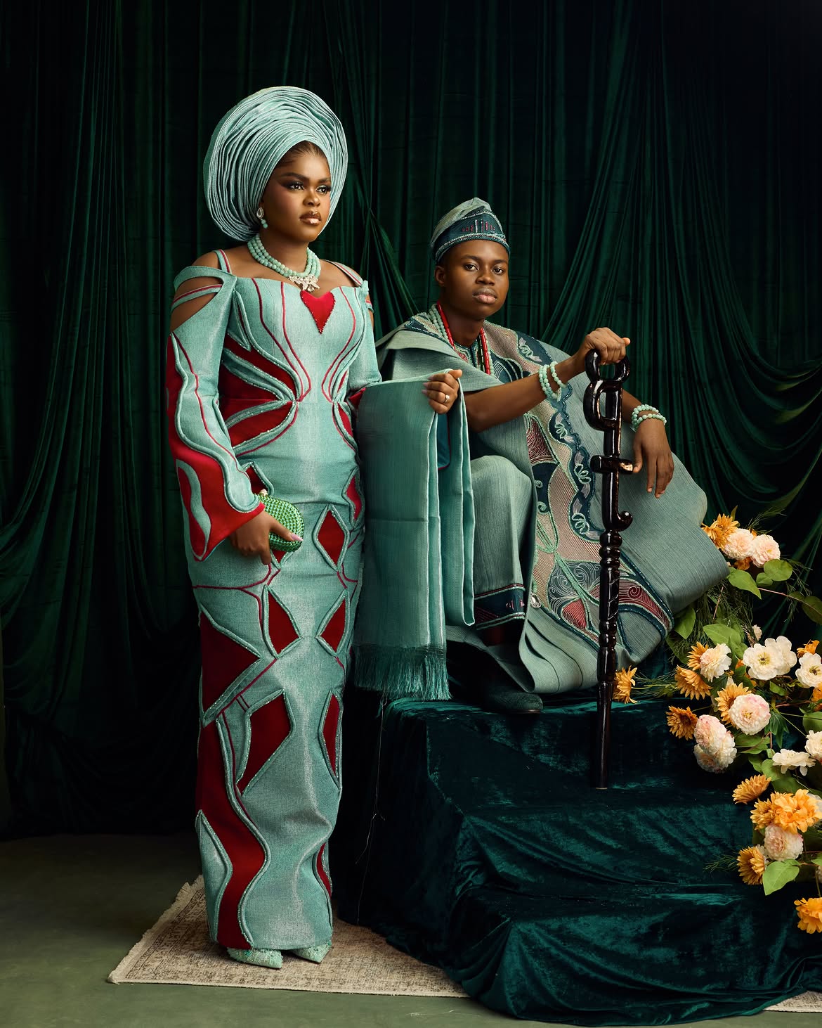 Jarvis and Peller's Aso-oke wedding outfit