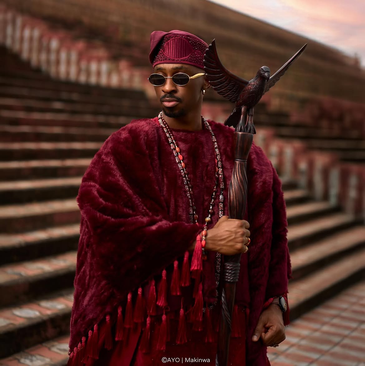 Saga Adeolu traditional agbada fashion look