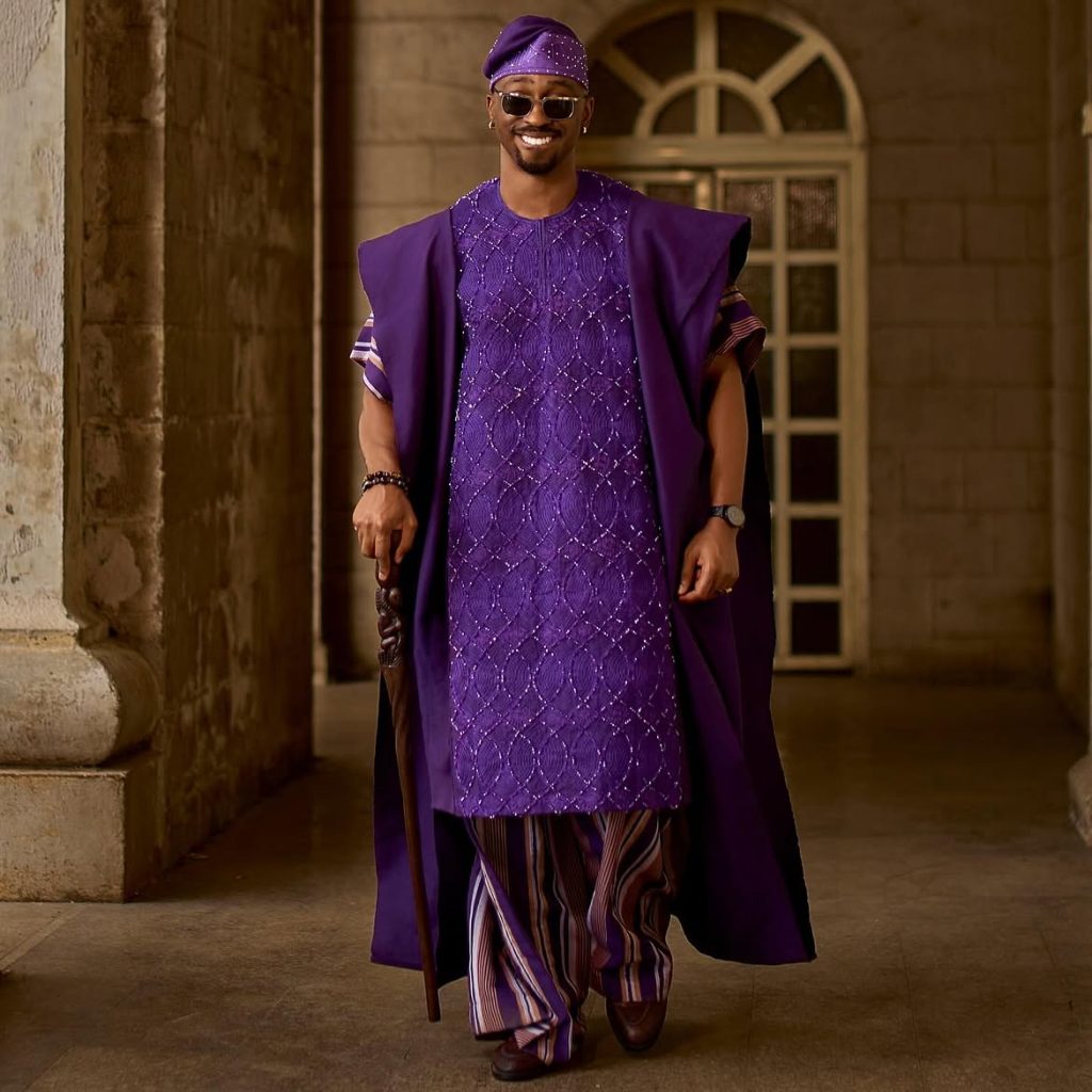 Saga Adeolu traditional agbada fashion look