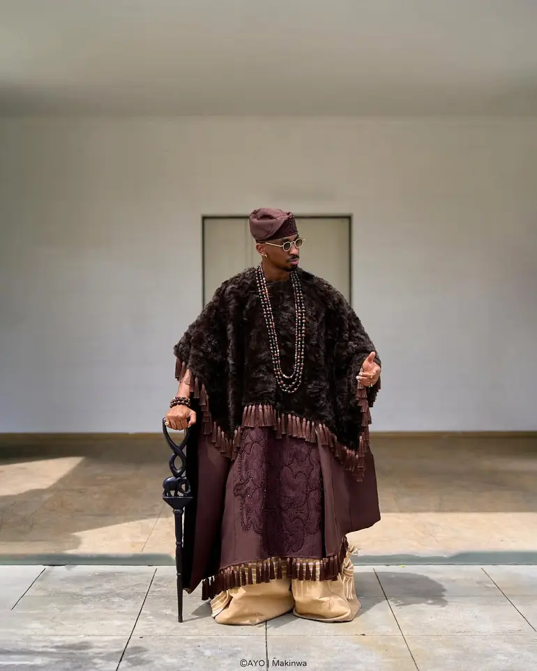 Saga Adeolu traditional agbada fashion look