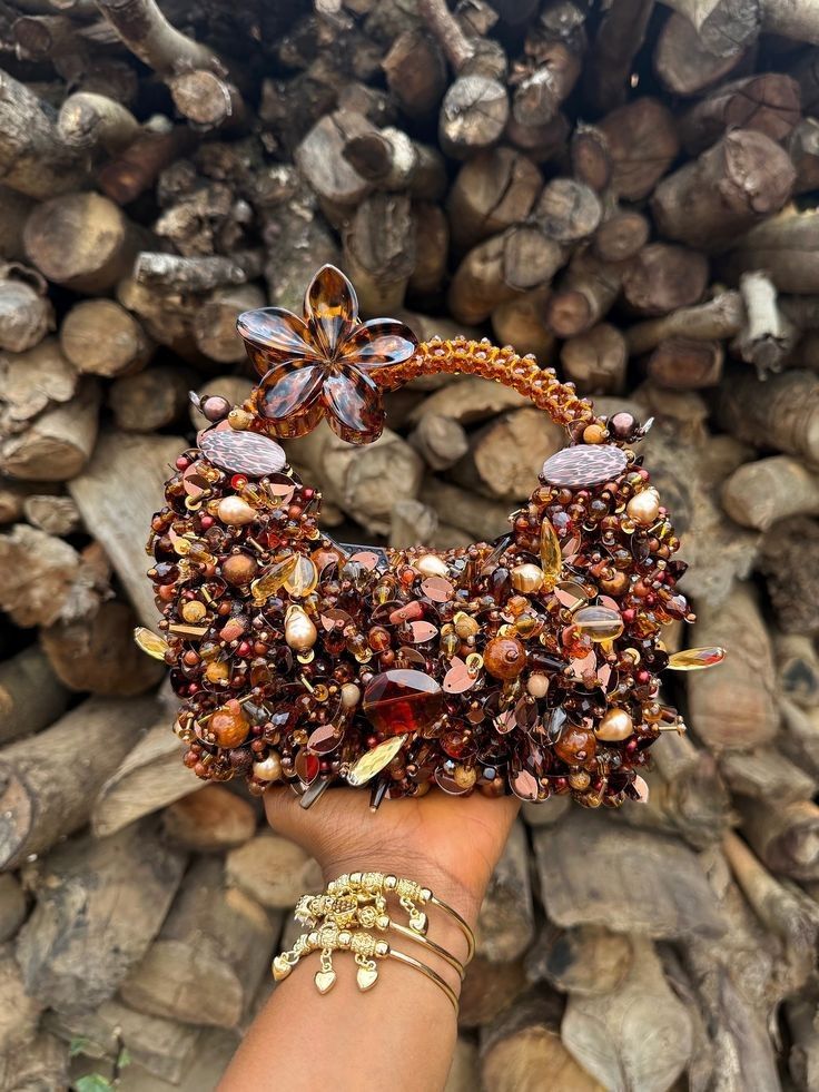 Nigerian designer handbag with a sculptural and artistic design