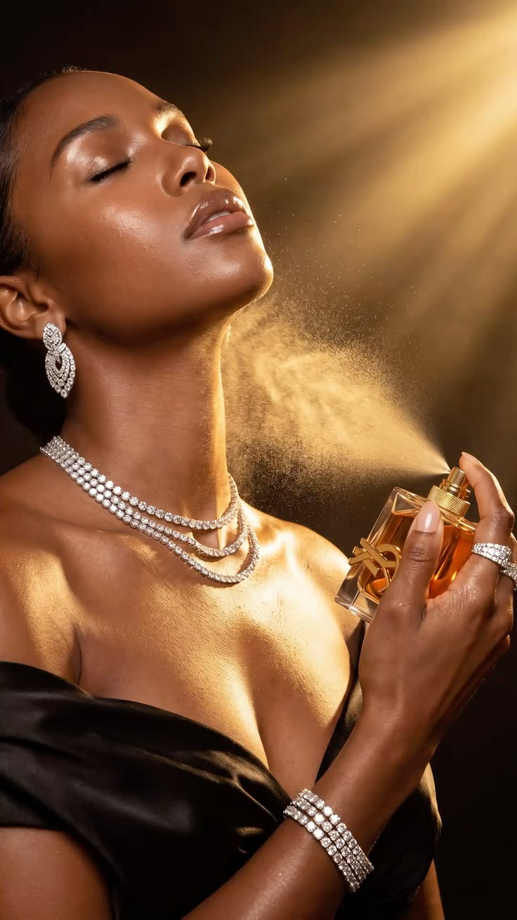 Black woman applying deodorant and GETTING READY