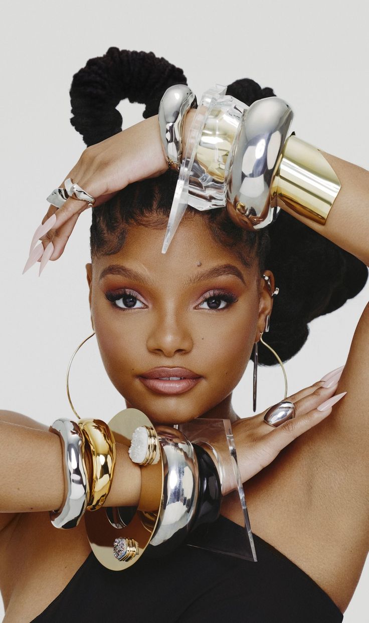 Woman wearing statement accessories