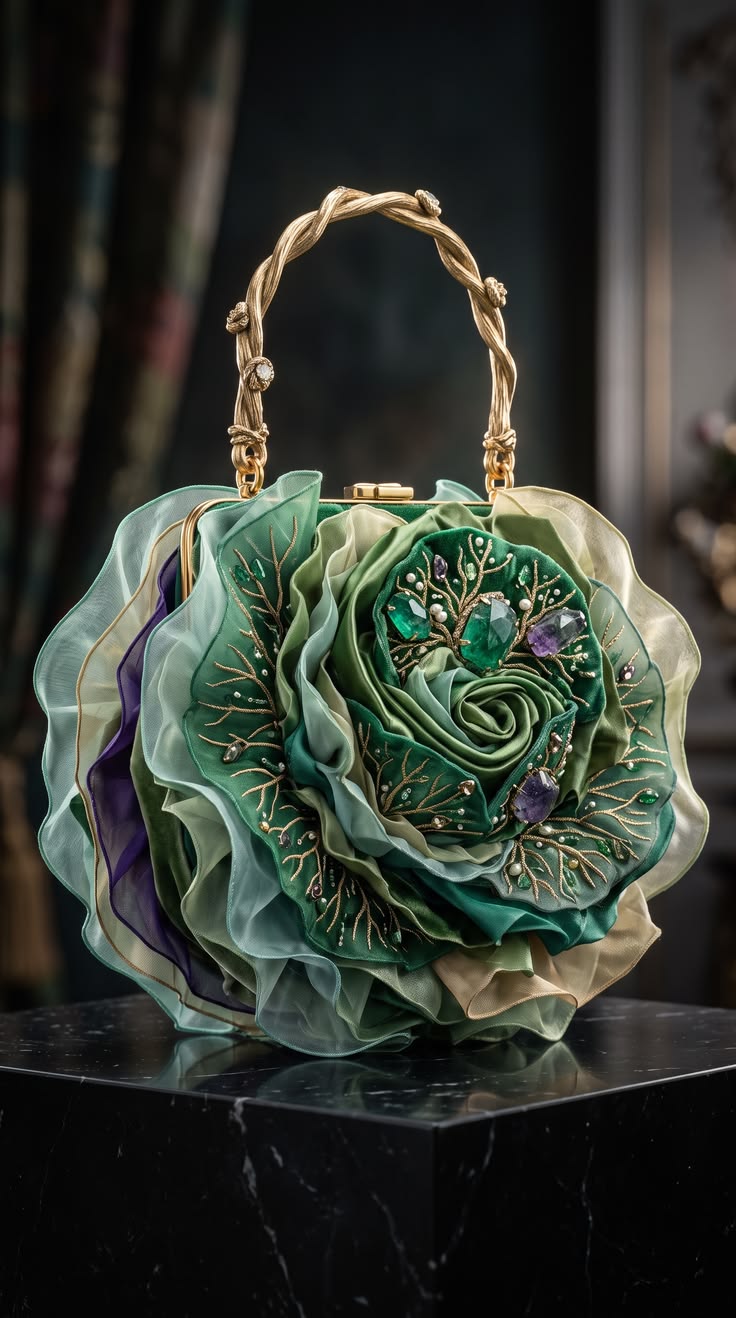 Nigerian designer handbag with a sculptural and artistic design