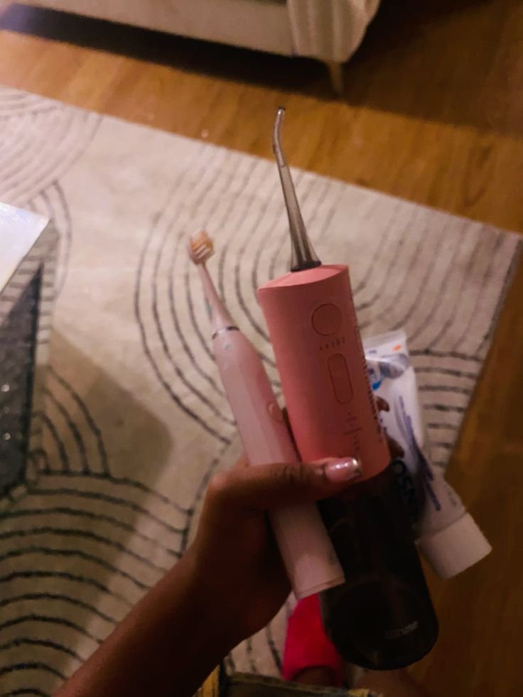Black woman brushing teeth morning routine